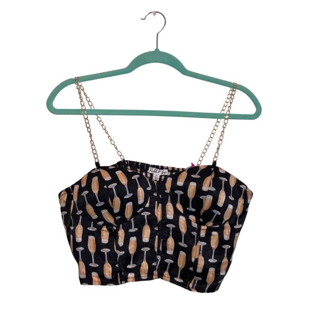 Super cute champagne chain strap top